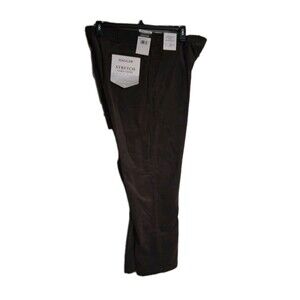 NWT Men's Haggar Stretch Corduroy Chino Pants Size 38x29 Brown